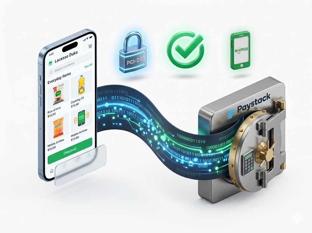Lacesse Duka integrated with Paystack for secure M-Pesa processing